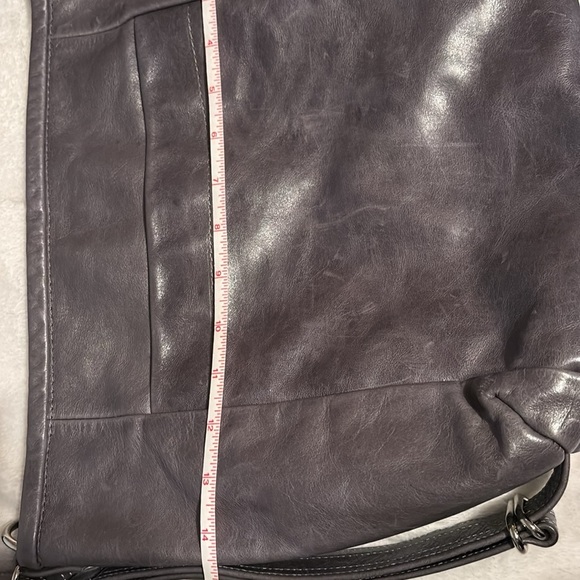 Elegant gray  rough and tumble Leather Shoulder Bag Hartley in concord - Picture 8 of 11